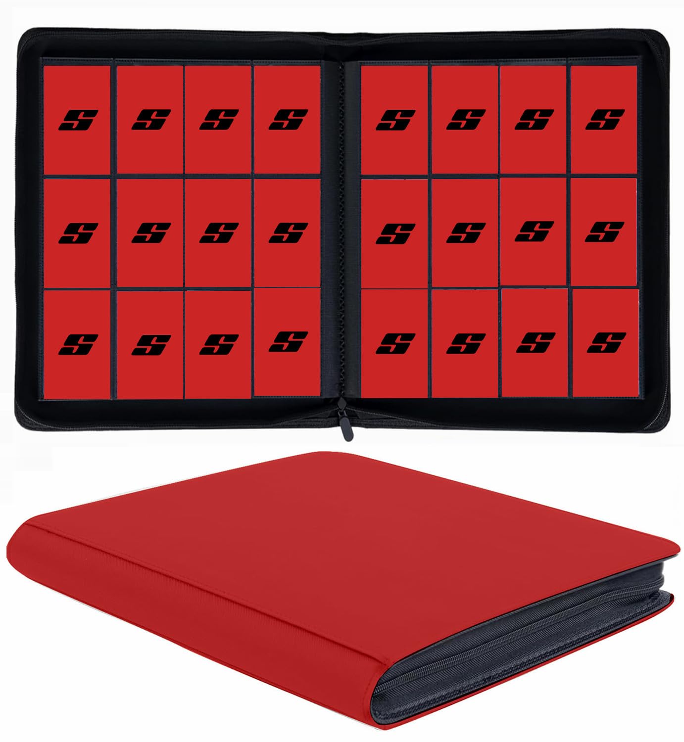 Amazon.com: 12 Pocket 720 Pockets Trading Card Binder, Ringless Side  Loading Card Holder Album, Trading Card Album Fit for YuGiOh, MTG, TCG,  Game Cards, Sports Cards, Business Cards (Red) : Toys & Games