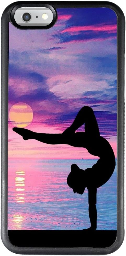 ChyFS Case for iPhone 6s 6 Sunset Gymnastics Phone Case，TPU Protective Black Case