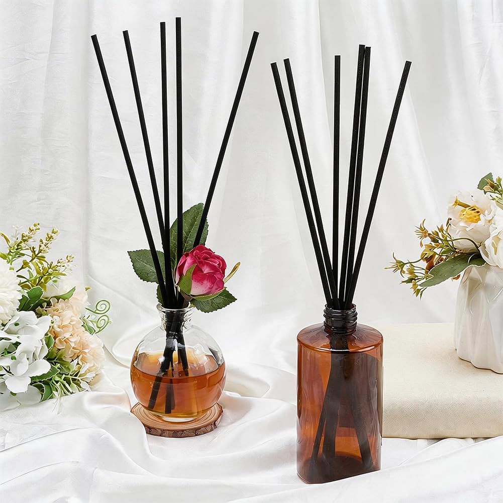 50Pcs 300mm/11.8inx4mm Diffuser Reeds Sticks Thick Extra Long Diffuser Reeds Black Polyester Fiber Fragrance Refills Essential Oil Aromatherapy for Bedroom Home Office Supplies Women Adult