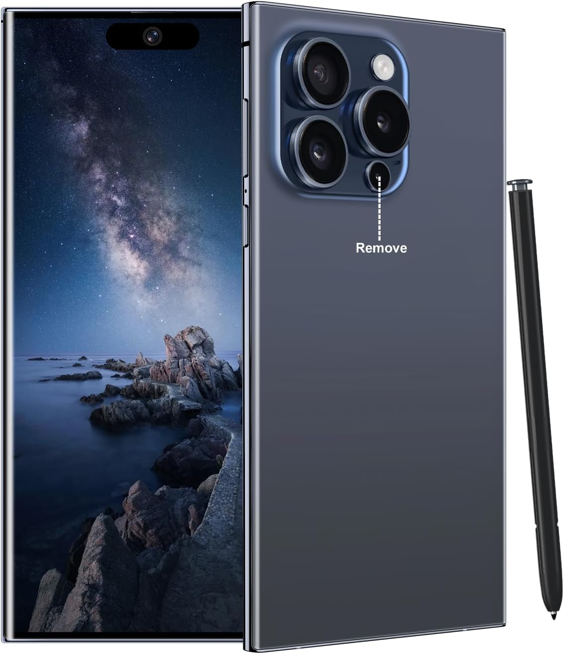 Unlocked Cell Phones Smartphones 5G Phone Android 13 Mobile Phones 8GB+256GB/7 Display/48MP+108MP Camera/6800 mAh/Dual SIM/Build-in Pen (Blue)