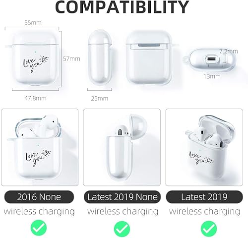 Miniatura 4 de AKABEILA Funda para Airpods para mujeres y hombres, compatible con Apple Airpods 2, bonitas fundas para Airpod con patrón transparente, fundas de