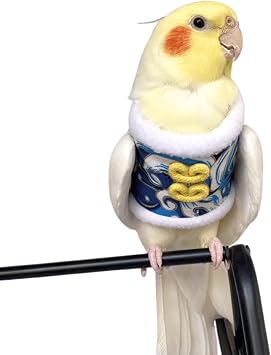 Bird Clothes, Bird Diapers, Handmade Pullover Sweaters Flight Suits Winter Warm Clothing, Role-Playing Photos, Props Blue,2M