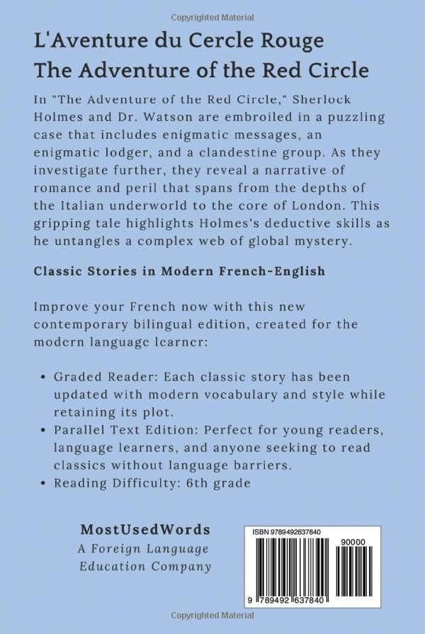 Sherlock Holmes: L'Aventure du Cercle Rouge - The Adventure of the Red Circle: French - English Bilingual Graded Reader Edition - Image 2