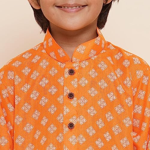 Image of AJ DEZINES Ethnic Wear Cotton Printed Kurta Pajama Set For Boys