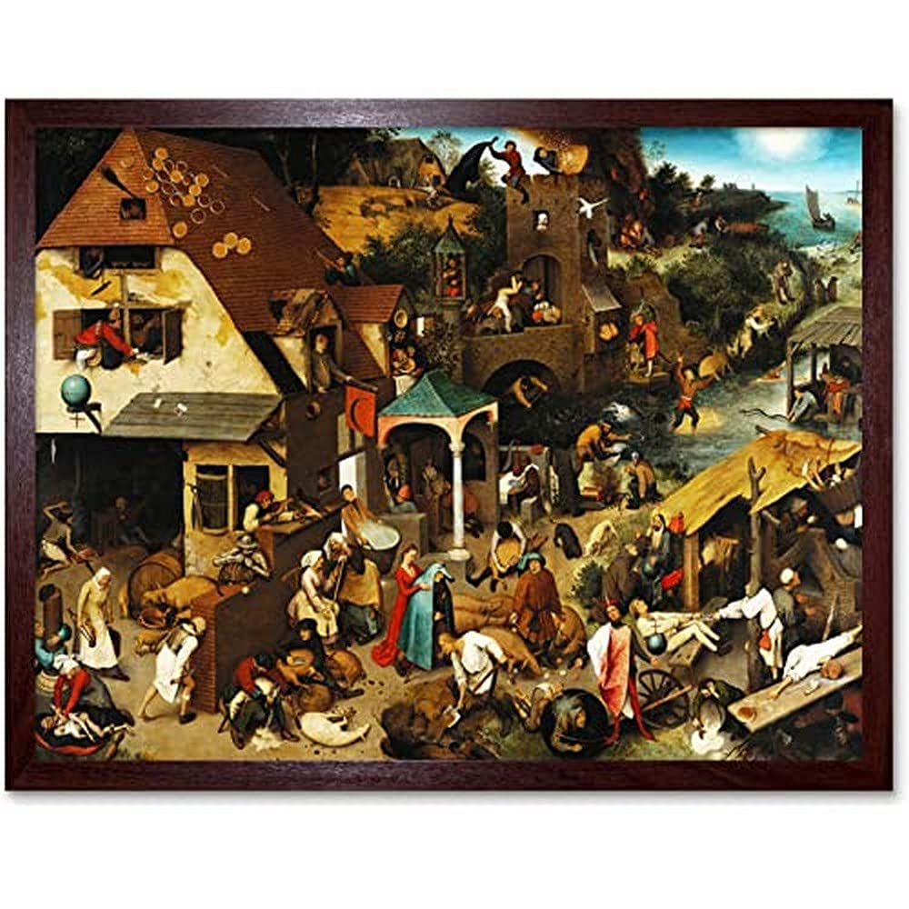 Pieter Bruegel The Elder The Dutch Proverbs Unframed Wall Art Print Poster Home Decor Premium