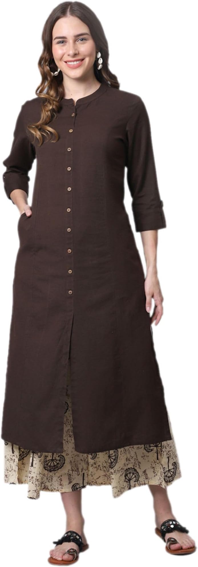 Pistaa's Women's Cotton Solid Kurta with Palazzo Bottom Set