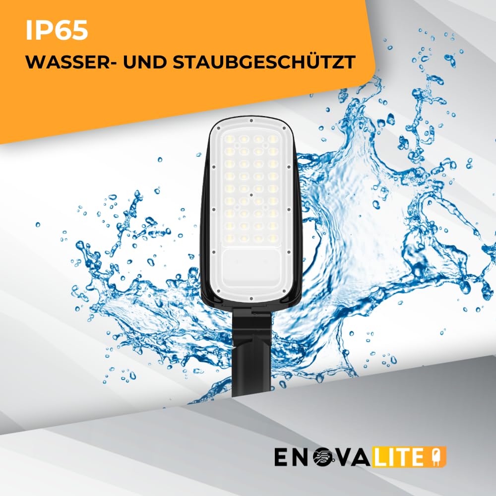 LED 5 Stück Straßenlaterne 50W, 7000 Lumen 5000K neutralweiß, IP65 Außenleuchte Mastleuchte, geprüfte Straßenlampe aussen für Hof Einfahrt Parkplatz Wege, Außenbeleuchtung