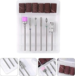 FRCOLOR Kit Profissional de Broca de Unha Brocas de Manicure Com Bandas de Lixa de Pedicure Kit de Broca de Unha Efile para Unhas de Gel Acrílico Manicure Pedicure Material de Polimento