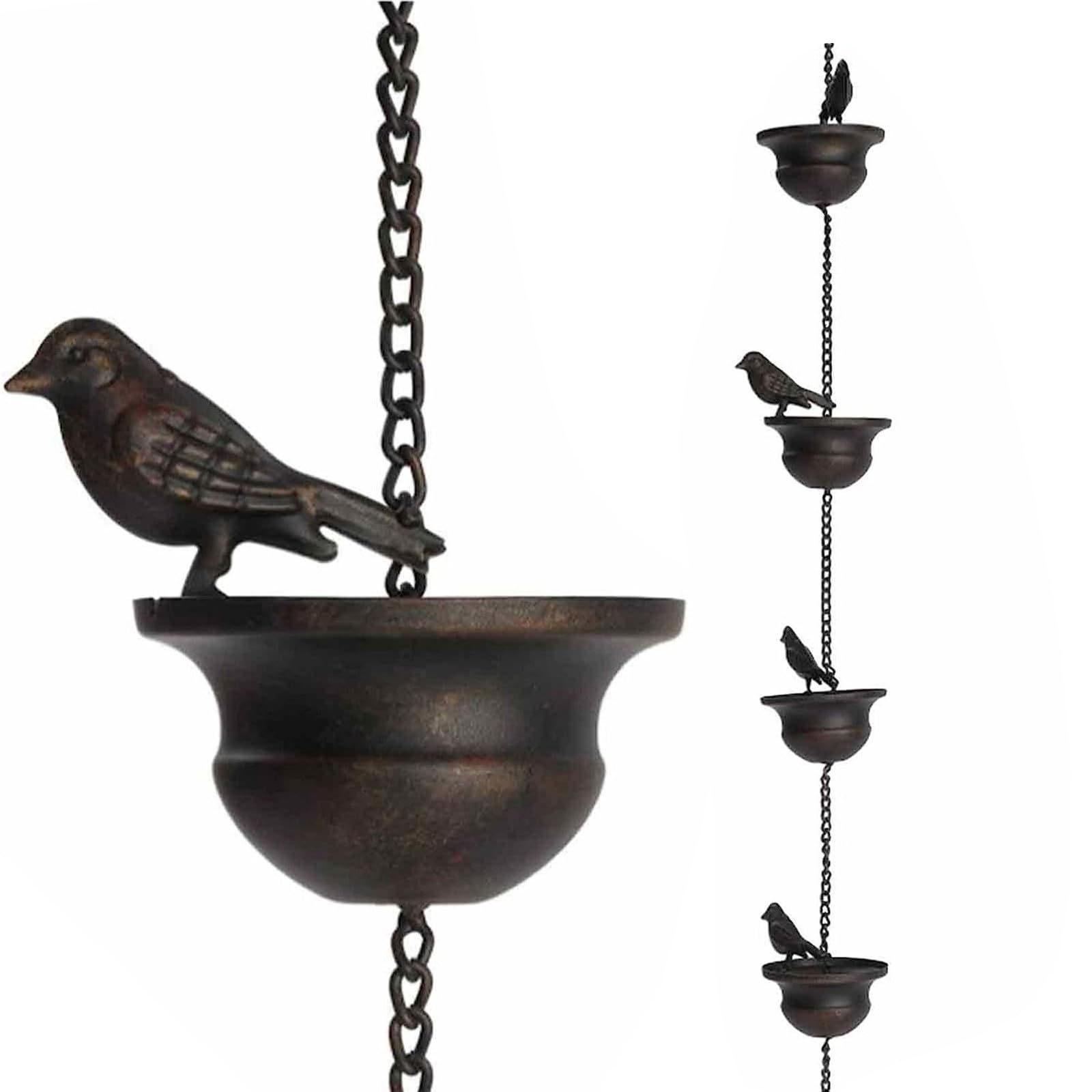Cadena para canalones de pájaros evita salpicaduras molestas en fachadas y ventanas