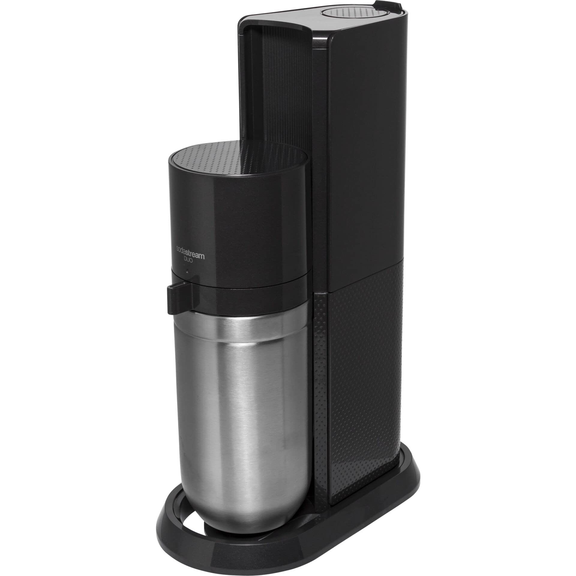 SodaStream Máquina de burbujas Duo con botella de agua de plástico reutilizable sin BPA de 1 litro, jarra de cristal para carbonizar y botella de gas CO2 de 60 litros con conexión rápida, color blanco