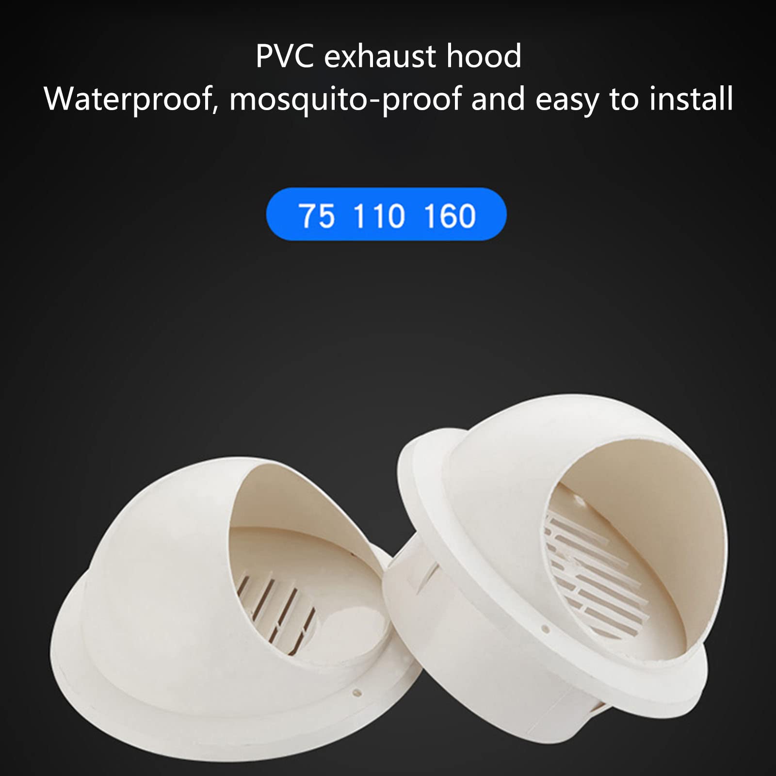 MFFIRE Circular Sombrero Extractor Cubiertas De Rejilla De Ventilación PVC para Rejilla De Ventilación Tapa De Chimenea,110mm