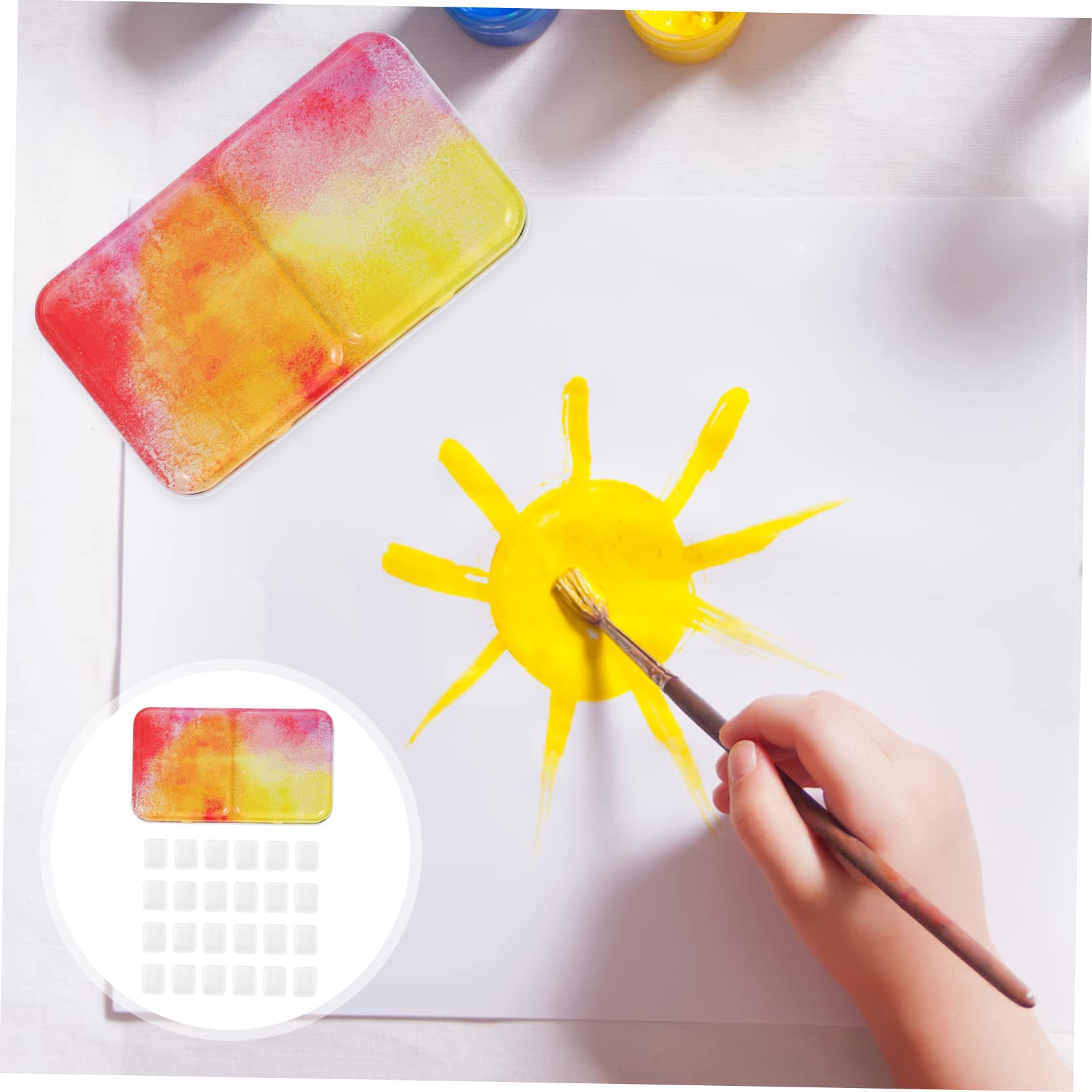 2ensembles Palette De Peinture Vierge avec Compartiments Ensemble De Boîte De Rangement pour Peinture Aquarelle Et Huile pour Artistes Déplacement Et Créatifs