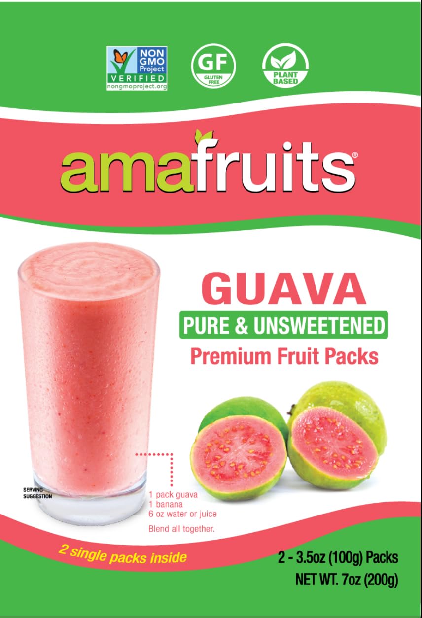 Amazon.com: Amafruits Pink Guava/Goiaba Frozen Puree Pure