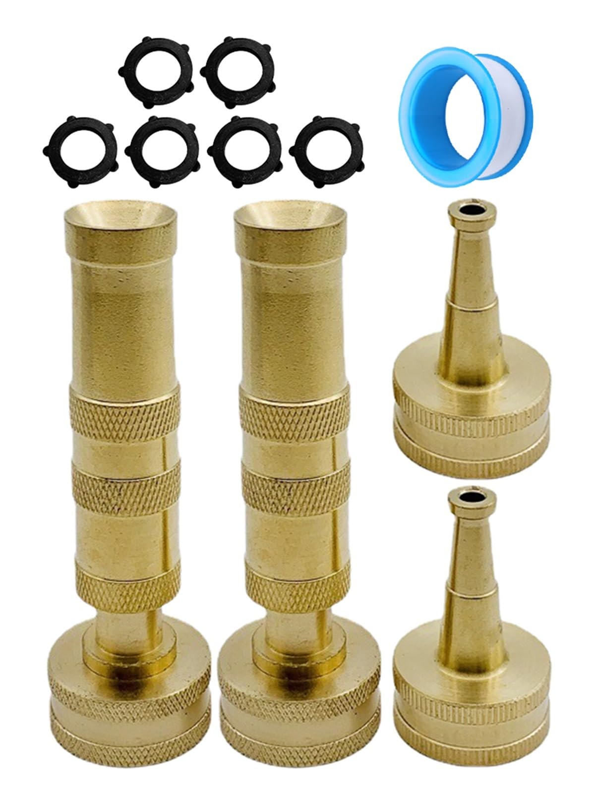Buse à jet haute pression tout en laiton Nettoyage d'arrosage étanche Tuyau solide Pulvérisateur Jardin 6 rondelles Robuste Facile à utiliser