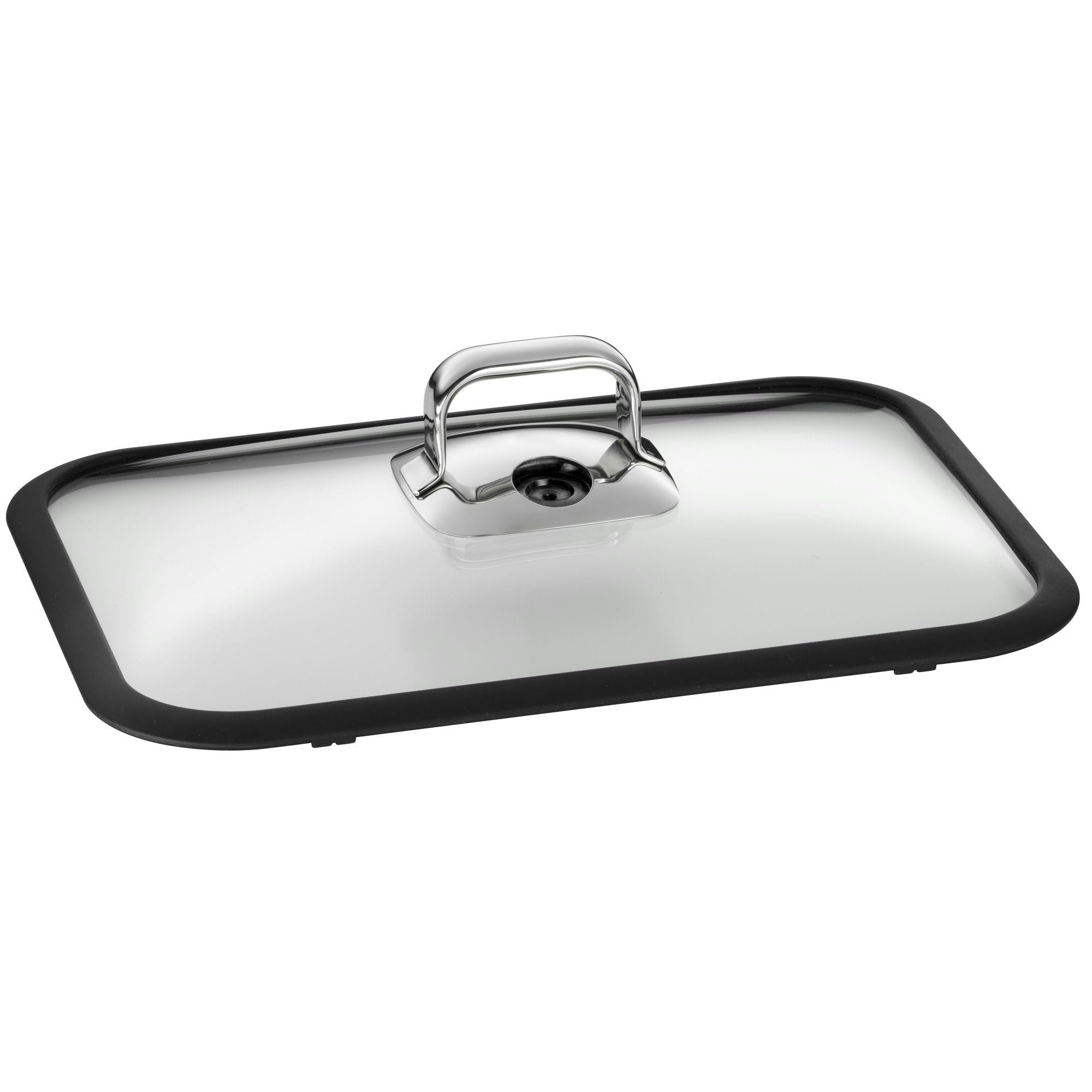 WMF Vitalis Glasdeckel mit Silikonrand 41 x 27 cm, Ersatzdeckel für Vitalis Aroma 6,5l, Vitalis Zubehör, Silikondichtung, spülmaschinengeeignet