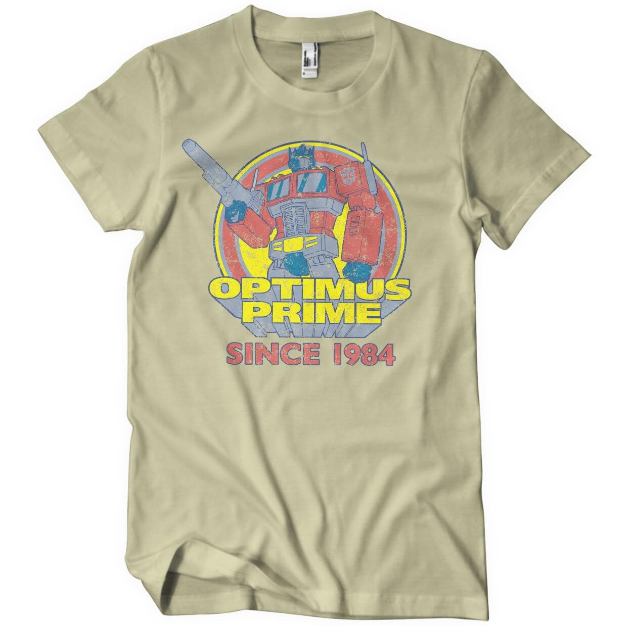 Transformers Men's Khaki Officially Licensed Optimus Prime - Since 1984 T-Shirt (Khaki), X-Large