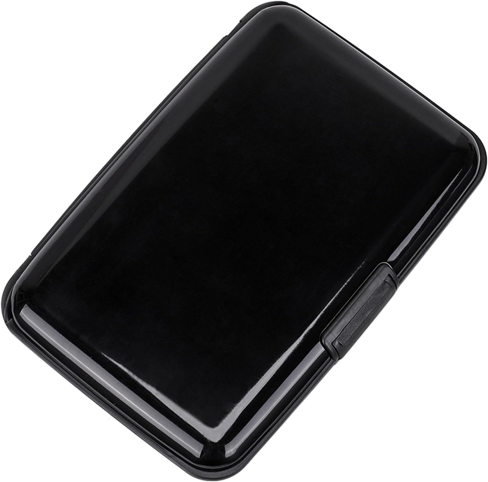 Mini RFID Aluminum Wallet Credit Cards Holder Business Card Case Metal ID Case for Men Women (Black)