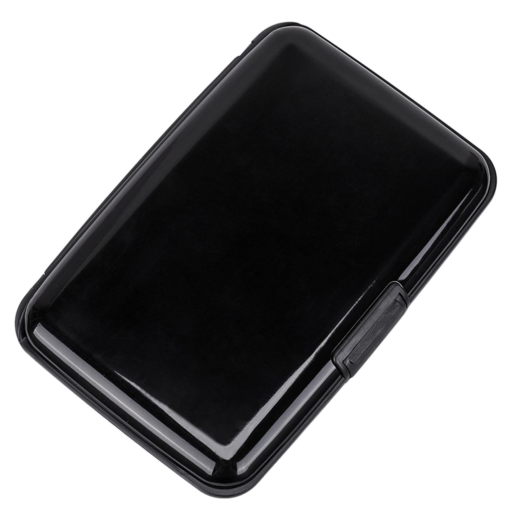 Mini RFID Aluminum Wallet Credit Cards Holder Business Card Case Metal ID Case for Men Women (Black)