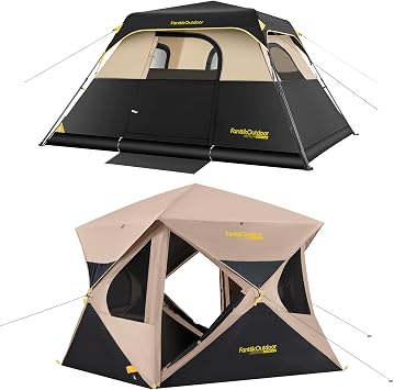FanttikOutdoor Zeta C6 Pro Camping Tent 6 Person and FanttikOutdoor Alpha C4 Ultra Instant Cabin Tent 4 Person