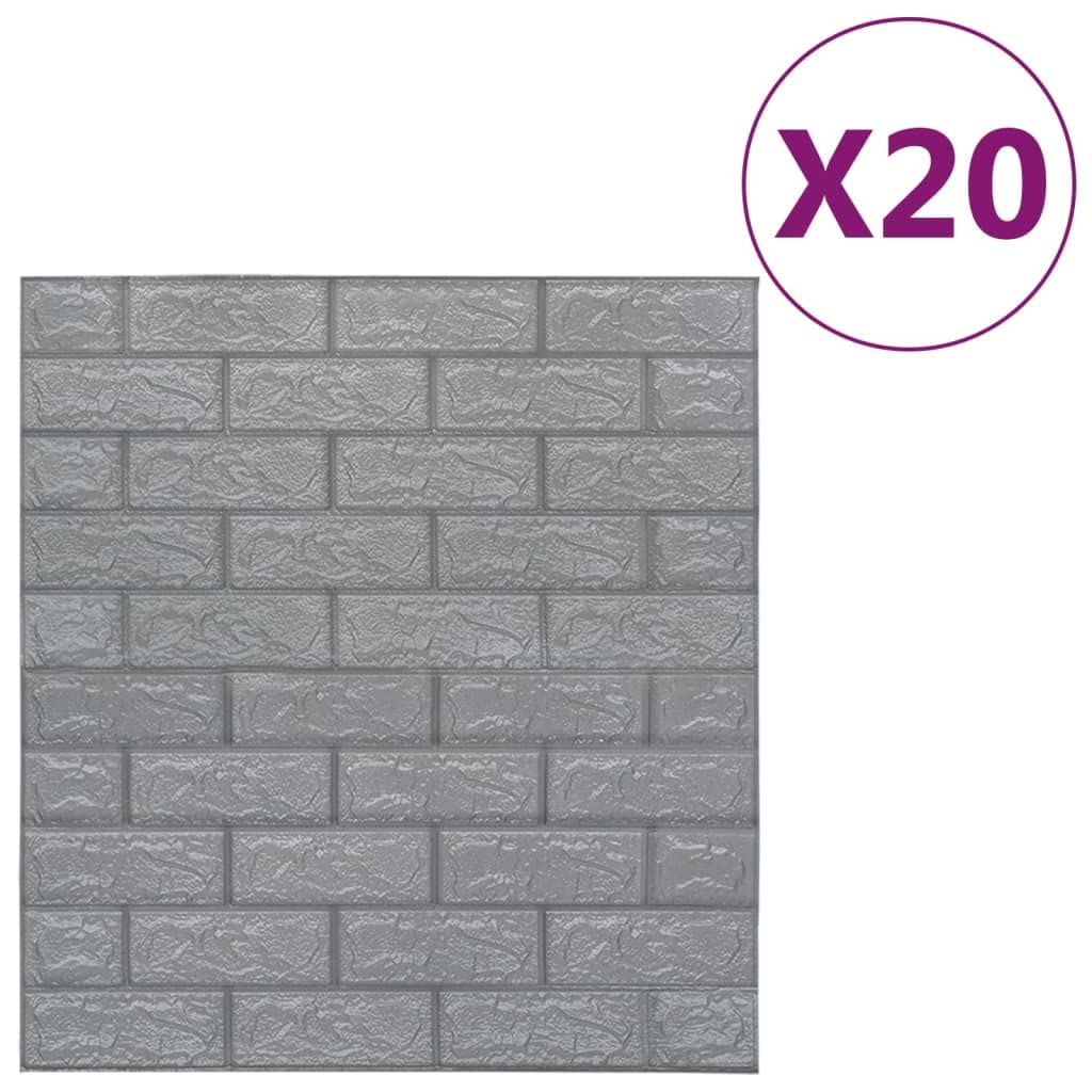 aphrophina Transform Your Home with 3D Wallpaper Bricks, Self-Adhesive, Easy Installation, Anthracite, 20 pcs
