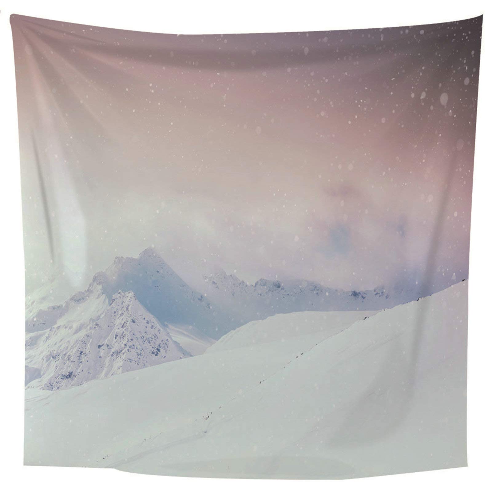 Arazzo da Parete Grande Oggetti per La Casa Arazzo da Parete Poliestere 350x256CM Montagna di Neve