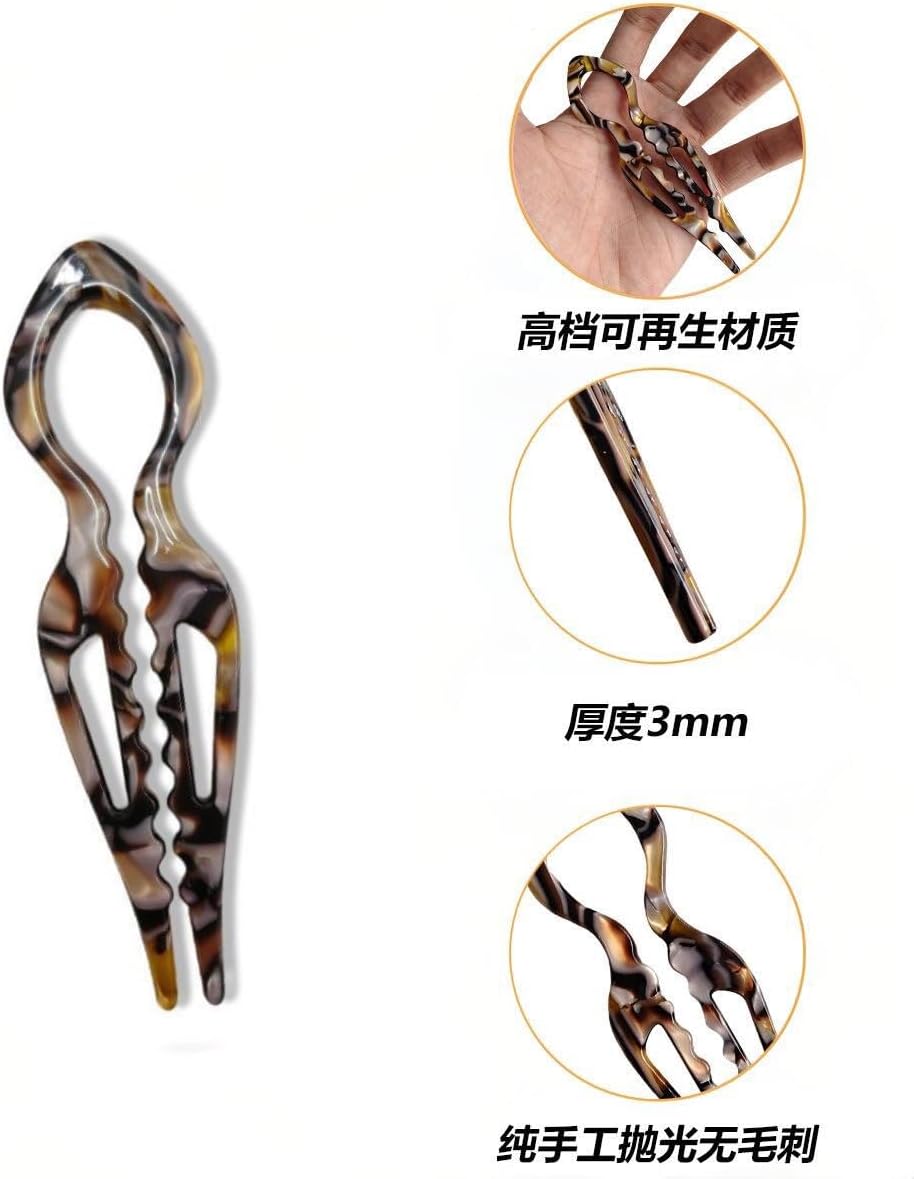 4-Pack U-Shaped Hair Clips, Prestige Hair Pins for Women, Hair Pin, Updo Bun, Hair Accessory，Elegant French Hairpin with Non-Slip Grip - Image 3