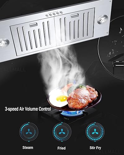 Miniatura 4 de EALLMALL Inserto de campana extractora de 30 pulgadas, inserto de campana extractora de 800 CFM, campana extractora de inserción ultra silenciosa,