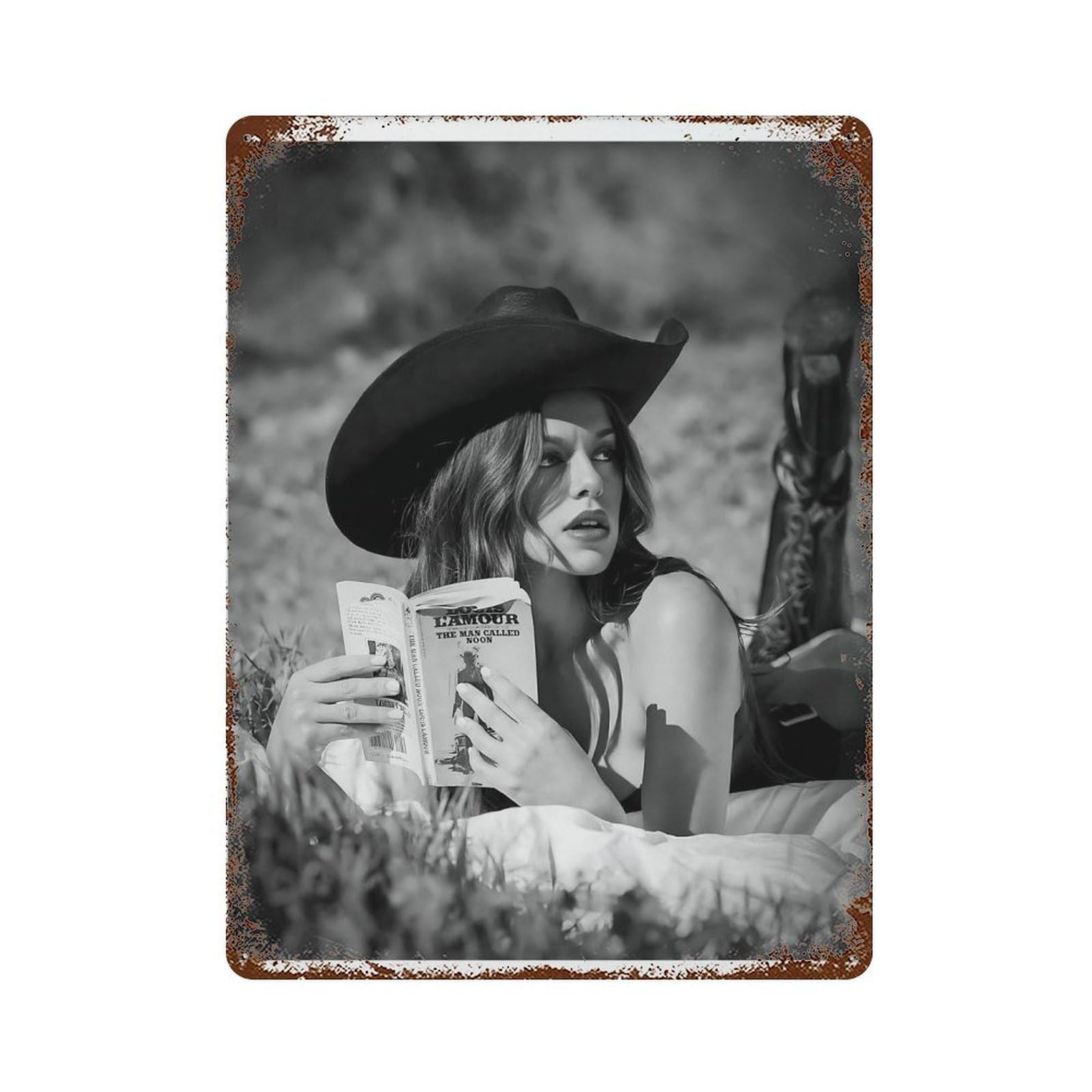 xiaoxiaoshen Desert Cowgirl Print Wall Decor Art Metal Tin Poster Modern Home Decor Art Home Bar Shop Decorations Vintage Sign 40x30cm