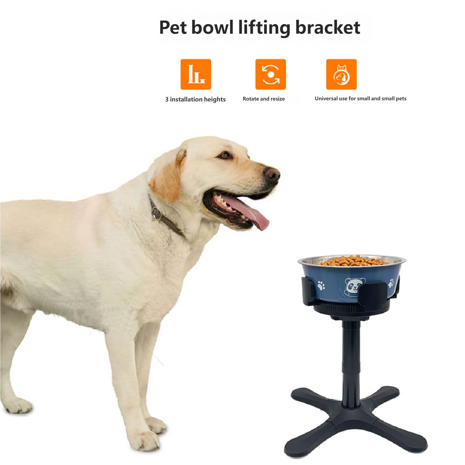 Soporte de platos estirados para mascotas que ahorra espacio, altura regulable, para comederos de mascotas, soporte portátil para alimentos para perros, cuenco elevado para perros