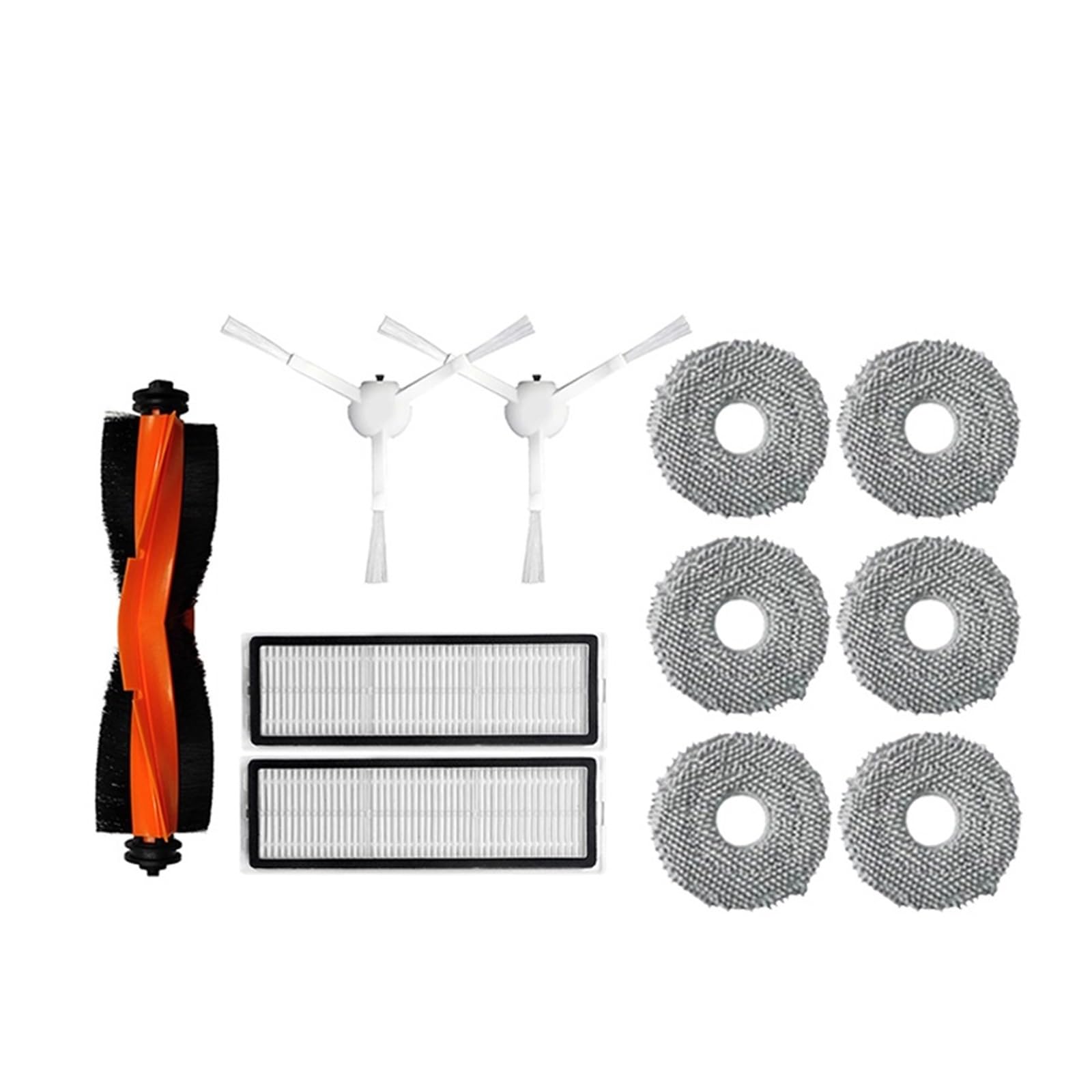 Kicici Compatible With Xiaomi Mijia Robot Vacuum Mop 3S B108CN Vacuum Cleaner Parts Main Side Brush Hepa Filter Mop Pad Replacement Accessories(11pcs)