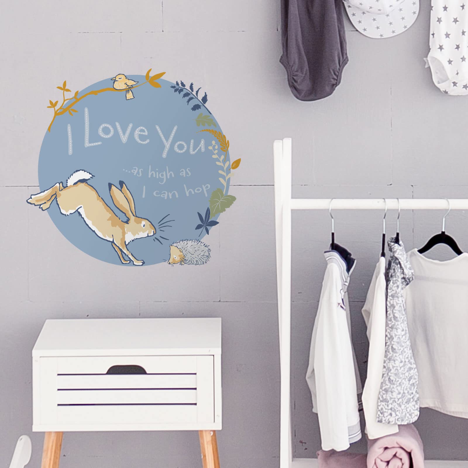 Stickerscape Guess How Much I Love You Wall Stickers (I Love You - Blue) | Nursery Wall Stickers, Woodland Wall Stickers, Nursery Wall Decor| Easy to Apply, Cleanly Removable