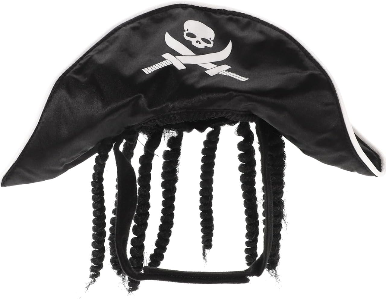 HANABASS Pet Pirate Hat for Dogs and Cats Halloween Pirate Costume Accessory Black Skull Design Lightweight Dress up Hat for Pets 11X3.7 Inches