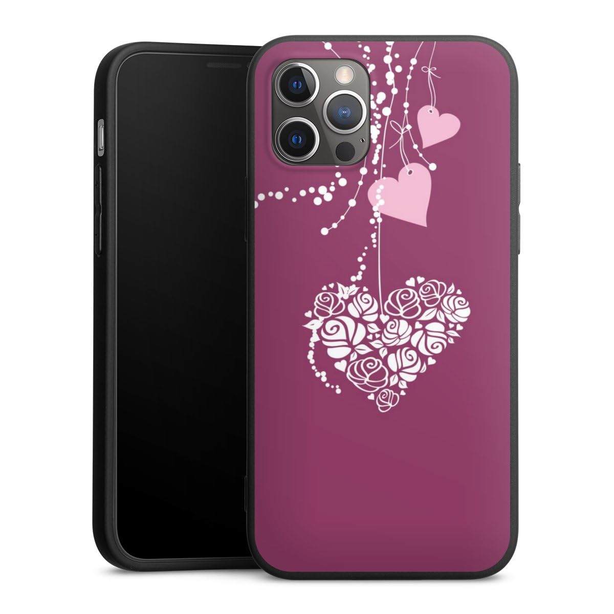Coque iPhone 12 Pro Saint-Valentin motif cœur DeinDesign étui silicone