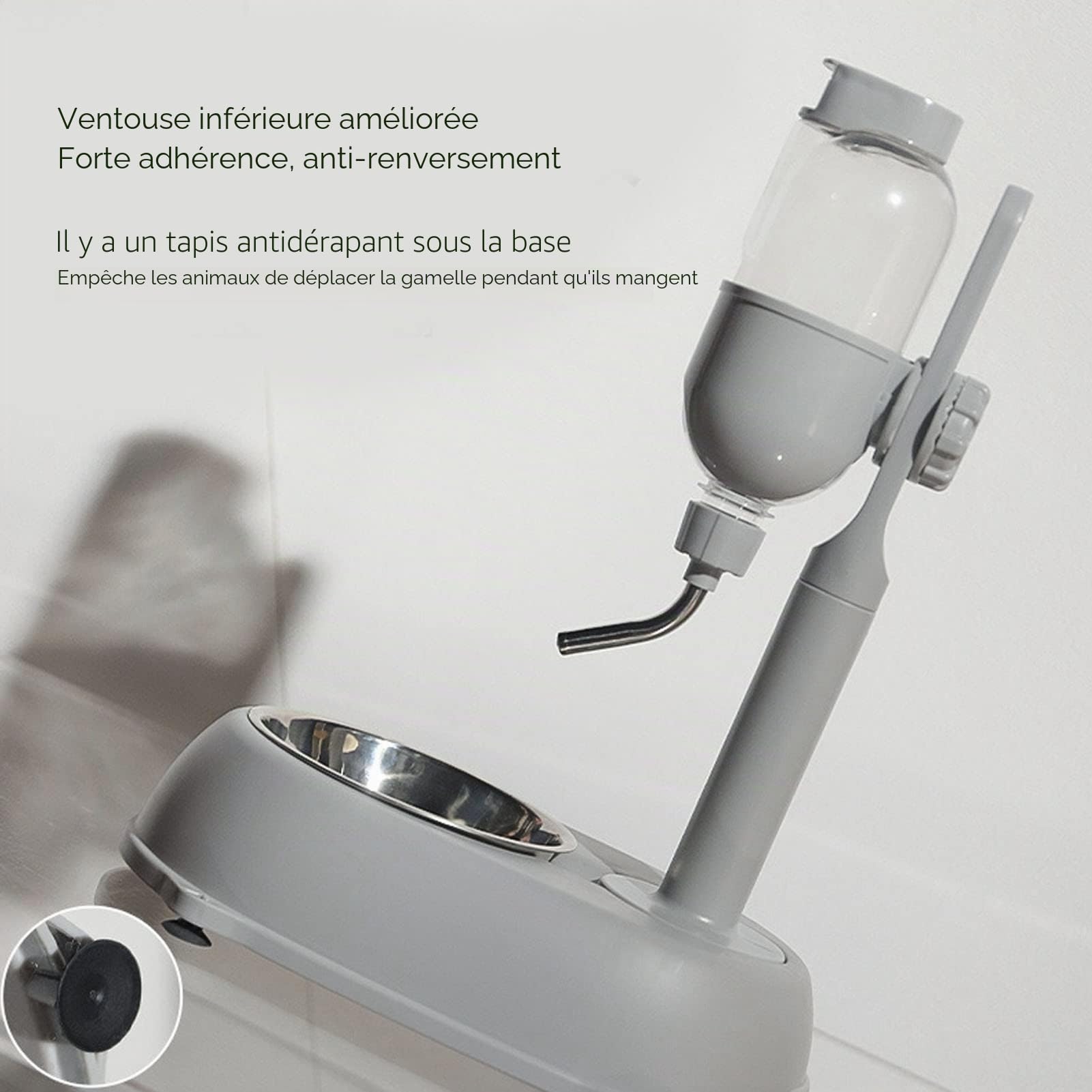 Biberon d'eau pour Animaux de Compagnie avec Support, Bol Distributeur d'eau sur Pied pour Animaux de 500Ml, Mangeoire à Eau Automatique sur Pied pour Animaux de Compagnie