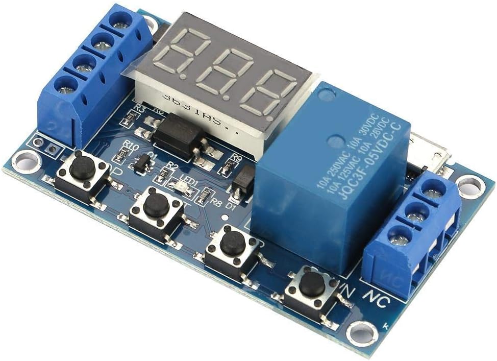 Amazon.co.jp 遅延タイマー タイマーリレーモジュール LCDディスプレイ タイミング遅延サイクル制御 安全設計 逆極性保護付き