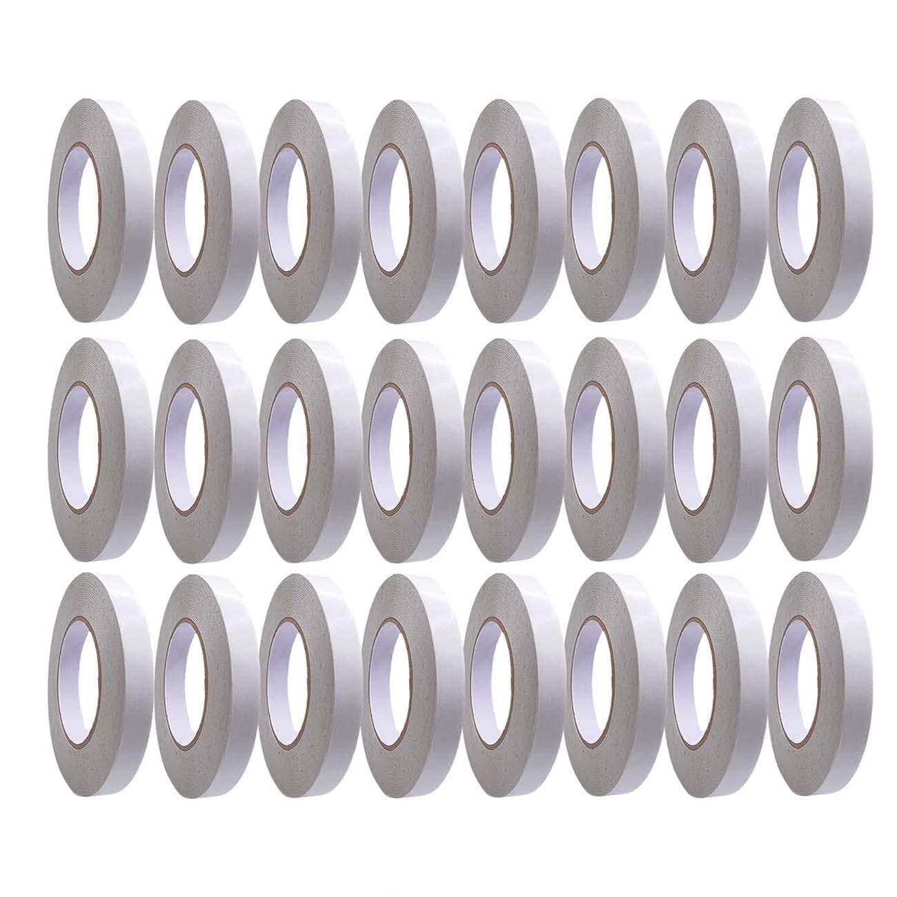 Cinta adhesiva de doble cara para manualidades y manualidades, para álbumes de recortes, sellos de goma, para hacer tarjetas, cinta de regalo (25 mm x 50 m, 24 cintas)