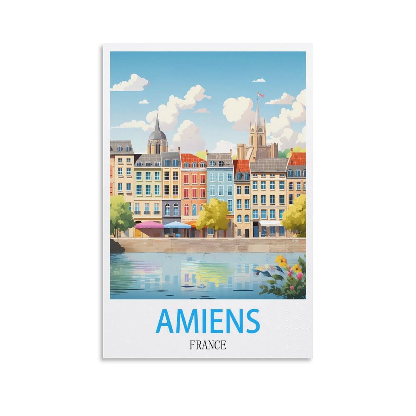 Vintage Metal Tin Sign Funny Retro,Amiens France,Decoration for Home Wall Art Kitchen Bar Pub Room Farm Garage Vintage Retro Poster Plaque 30x40cm