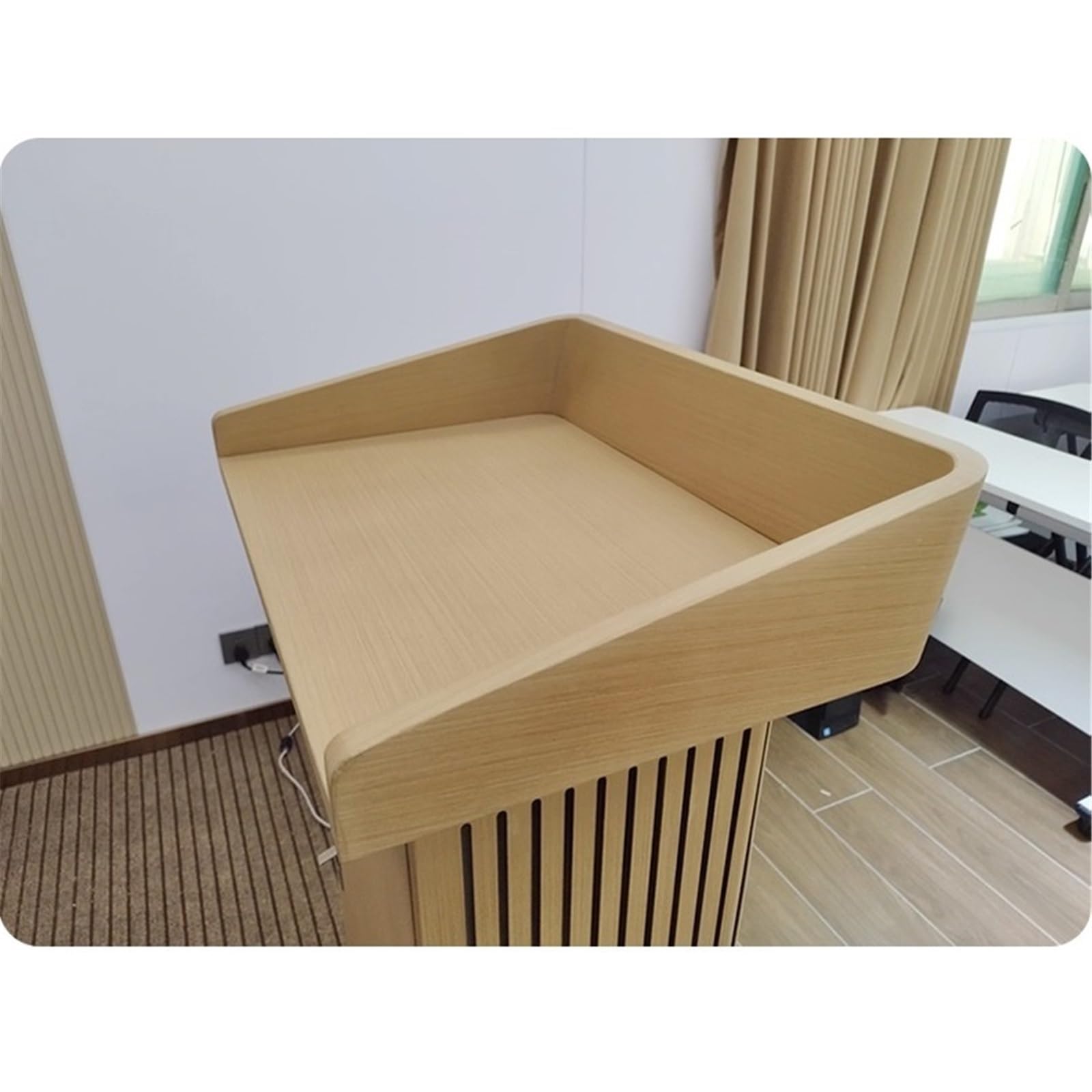 Minimalistyczny stojak na podium ze stali nierdzewnej na konferencje korporacyjne i wesela - nowoczesny design i Ele (brązowy)