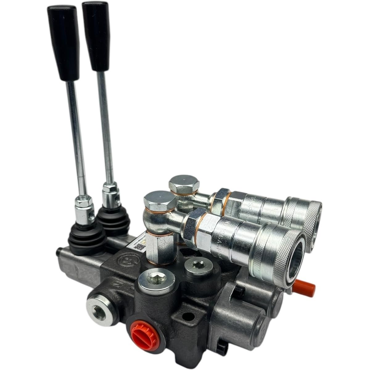 Distributeur oléodynamique pour tracteur 2 leviers simple effet 3/8" 45 litres 300 bar complet avec raccords rapides