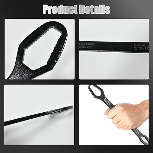 Miniatura 3 de 3 llaves Torx universales de doble cabeza llave autoajustada de 0315in a 0866in llave multifunción multiusos para montar al aire libre herramientas