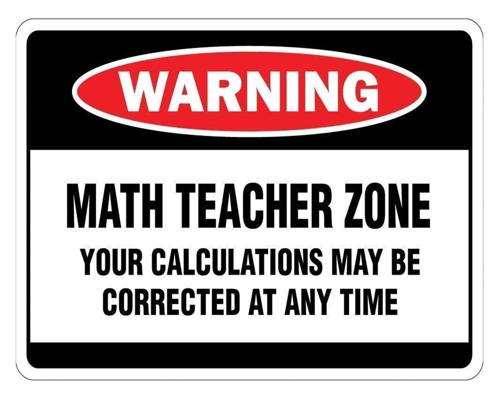 XHAJCSJWGD Educational Metal Tin Sign Math Teacher Workspace Marker Wall Decoration for Dorm Clubhouse Farm Decor 8 X 12 inch
