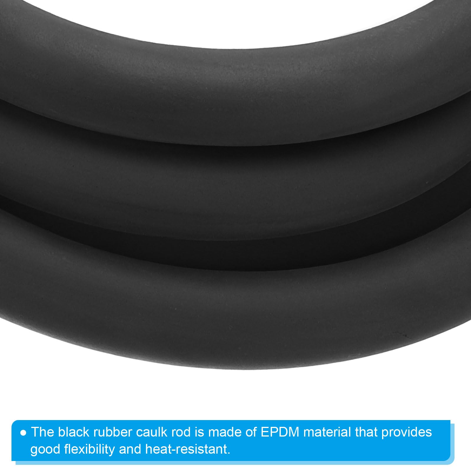 PATIKIL 25mm x 1.5m Backer Rod, Foam Rope Caulk Crack Joint Filler Roll Seal Weather Strip for Home Construction Black - Image 3