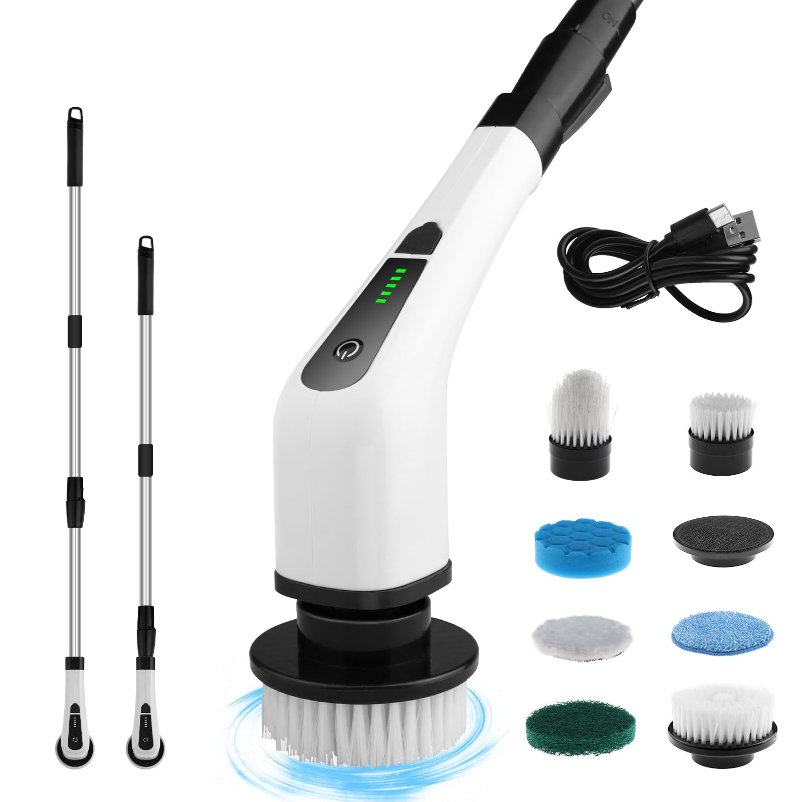 Electric Spin Scrubber, Cordless Shower Scrubber with 7 Replaceable Brush Heads, Power Scrubber for Cleaning, Dual Speed Spin Brush with Adjustable Long Handle for Bathroom Tub and Tile Floor Glass (B0CS3M4X95) Amazon Price History, Amazon Price Tracker