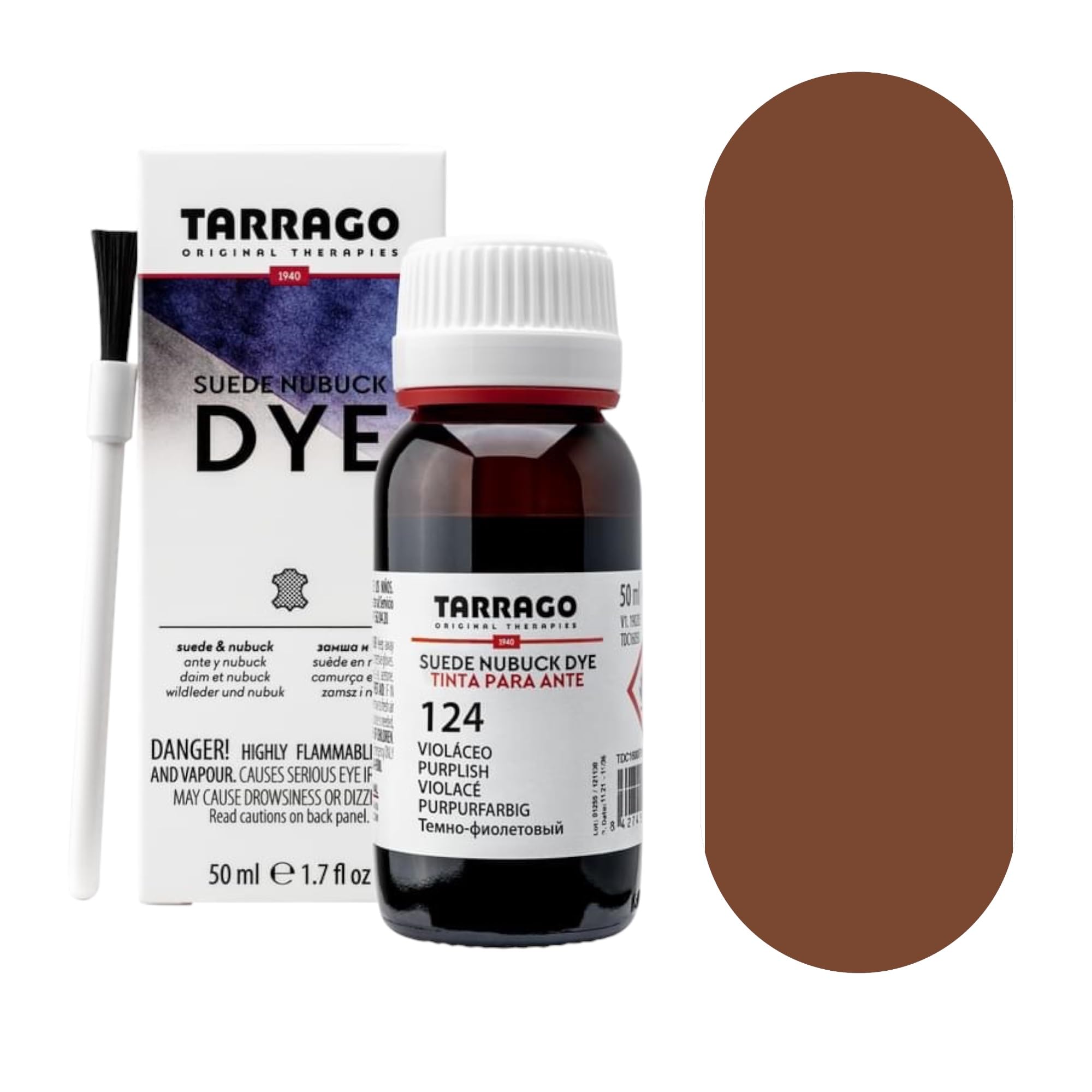Tarrago | Suede Nubuck Dye 50 ml | Dye for Shoes, Footwear, Bags and Accessories | Suitable for Natural and Synthetic Suede, Nubuck and Similar Ones (Leather 57)