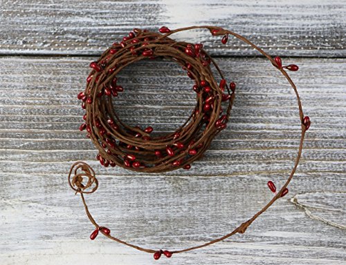 Pip Berry String Garland Primitive Red Colored 18' Country Floral Craft Décor