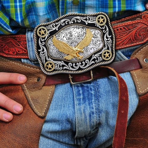 Image of Cowboy Belt Buckle for Men Western Cowgirl Rodeo Longhorn Bull Belt Buckles