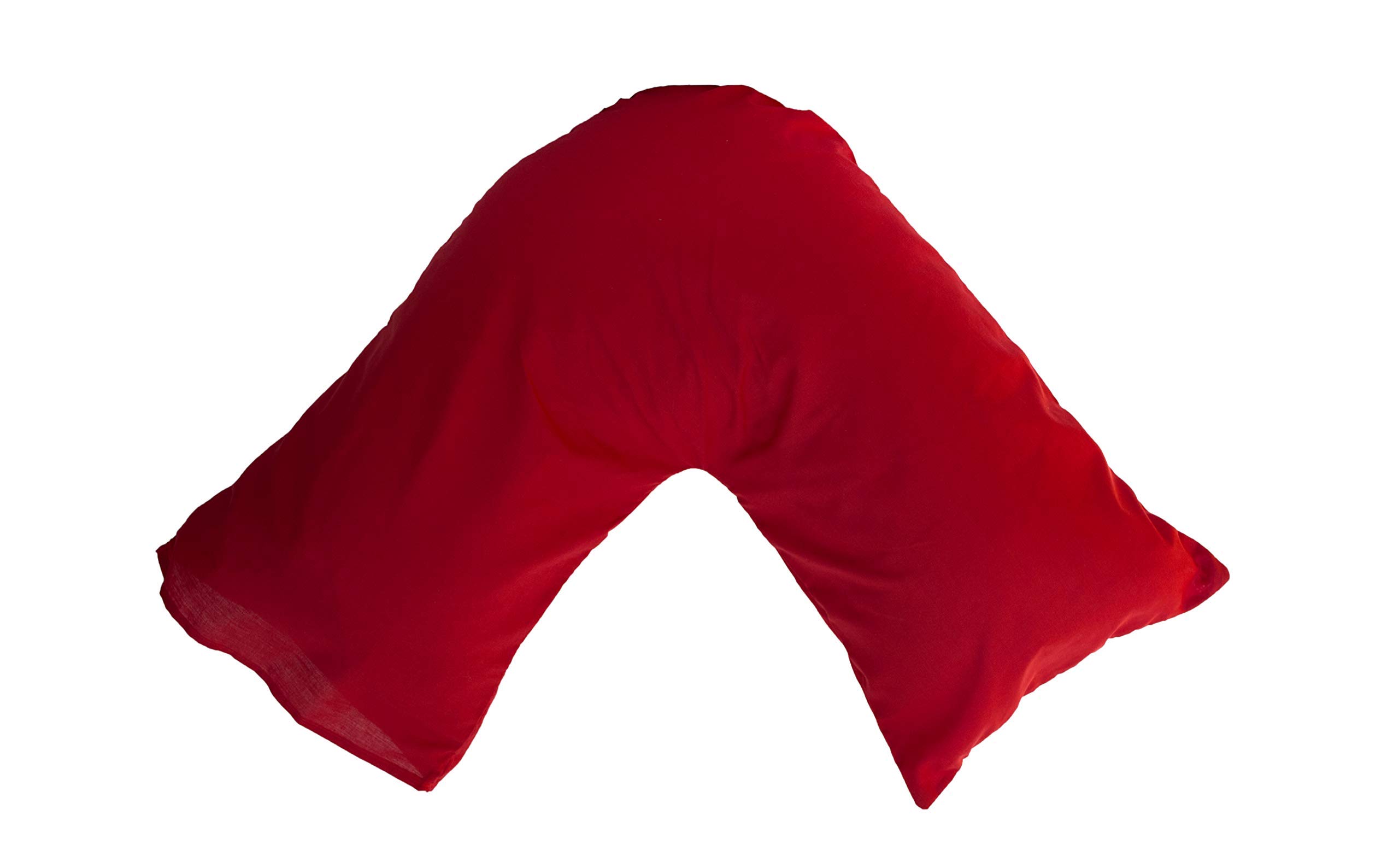 Ar Red Polycotton Back & Neck Support V Shaped Orthopedic/Pregnency/Nursing Pillow Case Color