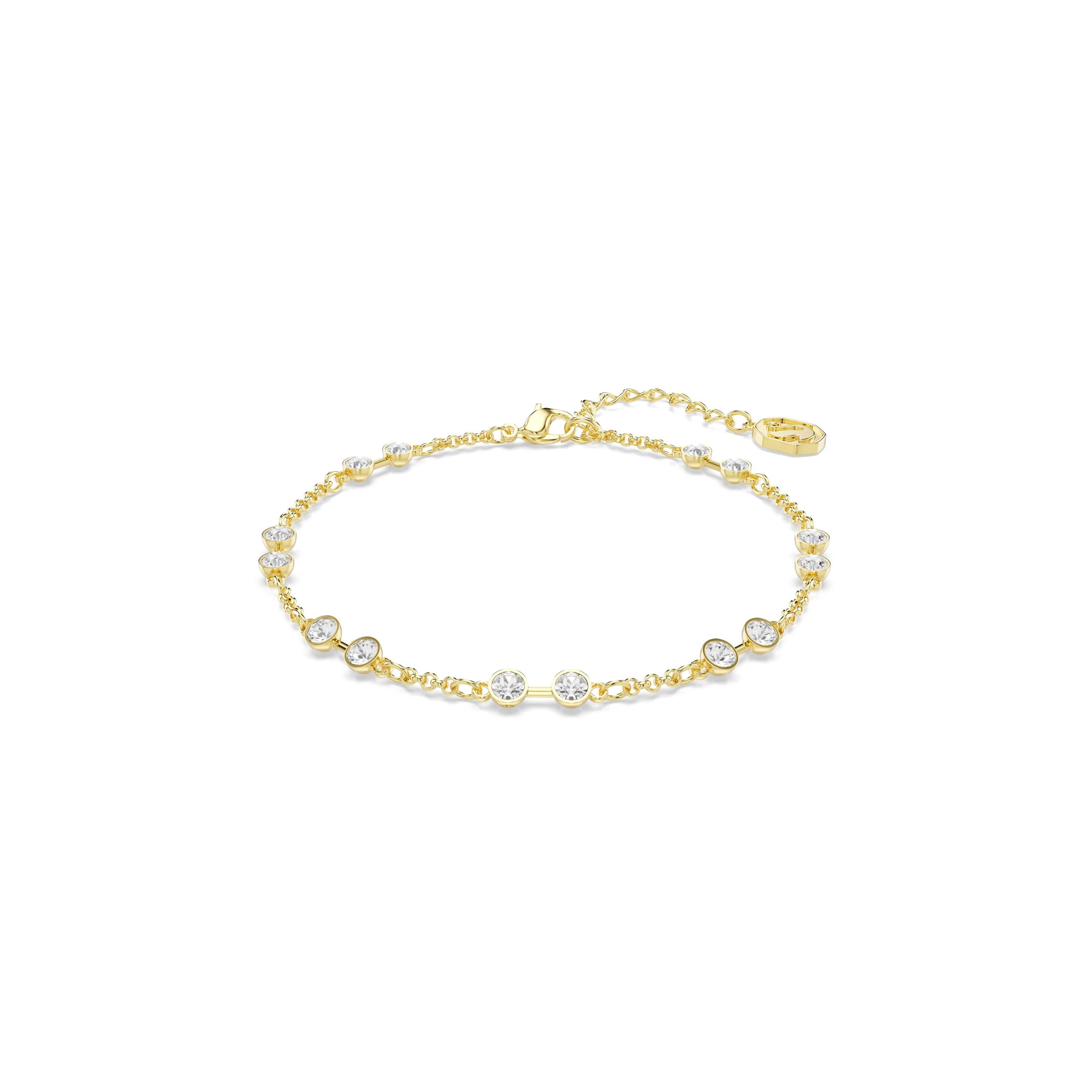 Swarovski Remix Collection Strand Armband with Rundschliff Kristallen – Weiß, Goldlegierungsschicht