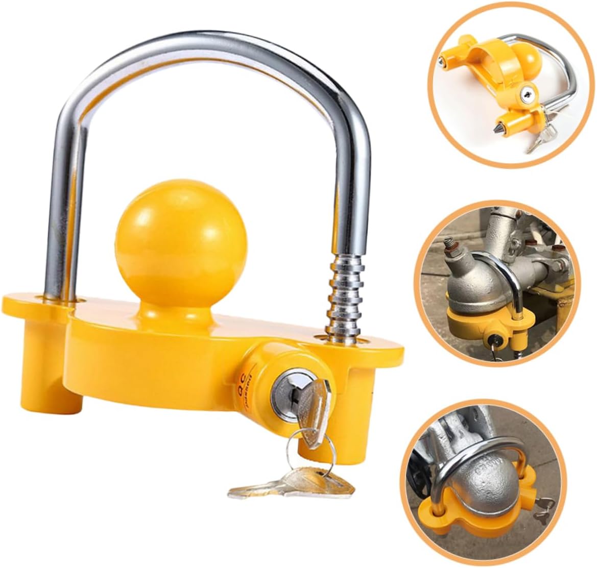 PRETYZOOM Trailer Locking Device Coupling Hitch Lock for Boat Rv and Camper Security Theft-Resistant Shaped Design for Vehicle Connections