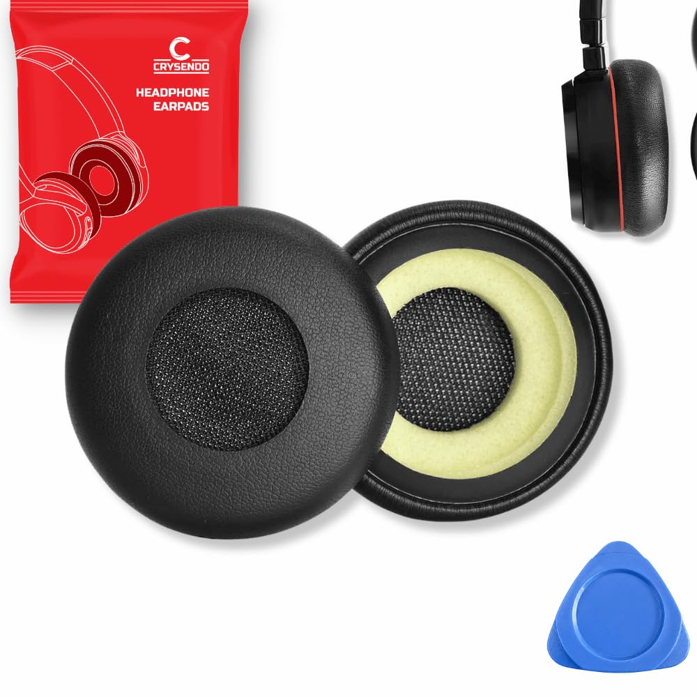 Crysendo Headphone Cushion for J-ABRA Evolve 20/30 / 40/65 UC / BIZ2400 | Replacement Headset Pads | Protein Leather & Memory Form (Black)-image-7